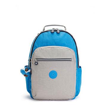 Kipling Seoul Large 15" Backpack Laptoptassen Blauw Grijs | BE 1645JP